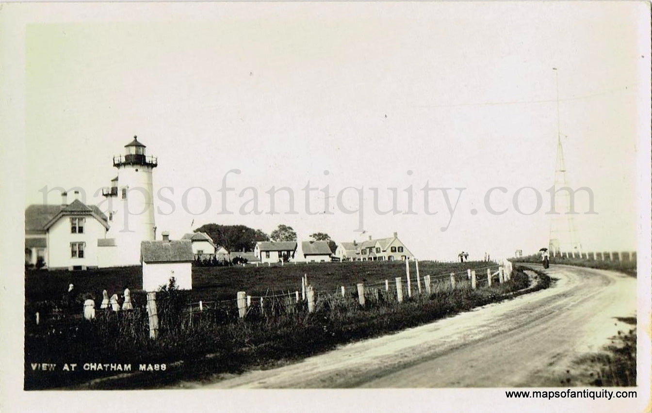 Antique-Postcard-Post-Card-Postcards-Cards-Chatham-Mass-Mass.-Massachusetts-Cape-Cod-MA-Town-History-1910s-1900s-View-Twin-Lights-Lighthouse-Lighthouses-Early-20th-Century-Maps-of-Antiquity