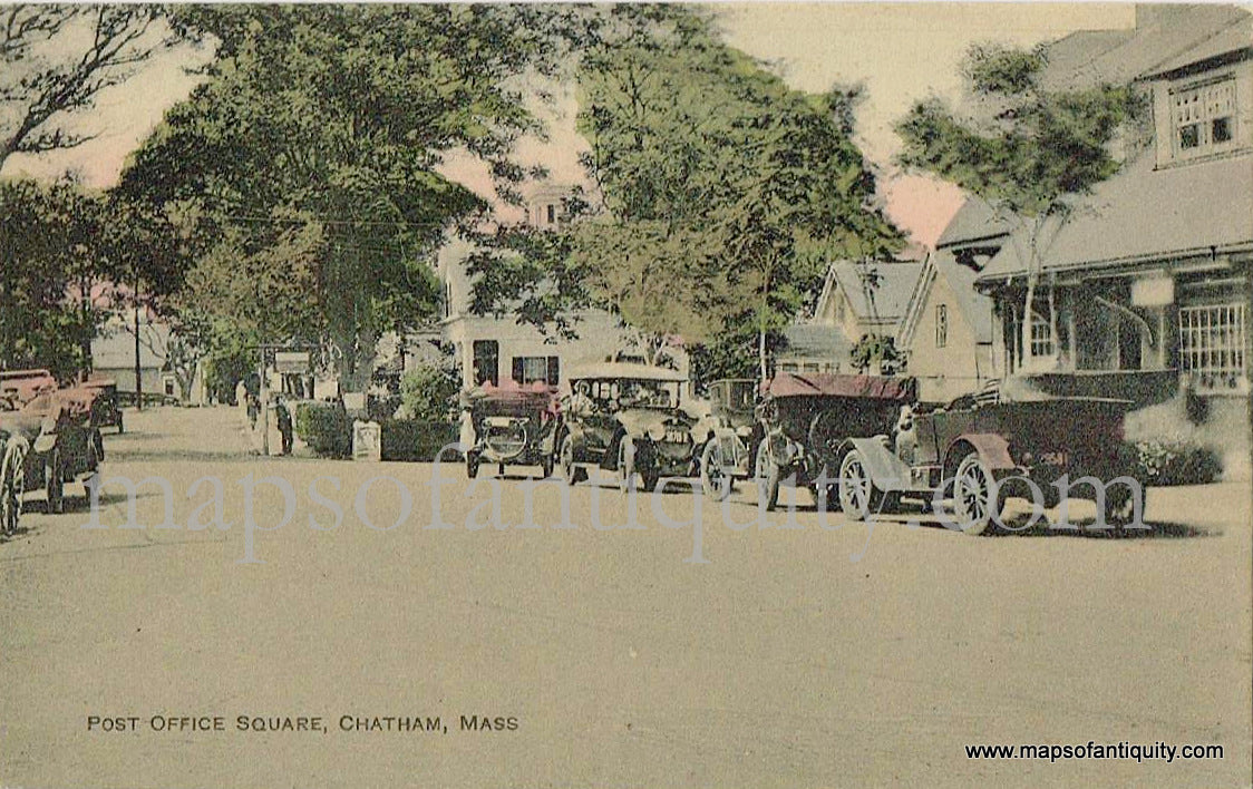 Antique-Postcard-Post-Card-Postcards-Cards-Chatham-Mass-Mass.-Massachusetts-Cape-Cod-MA-Town-History-1910s-Early-1900s-20th-Century-Post-Office-Square-Maps-of-Antiquity