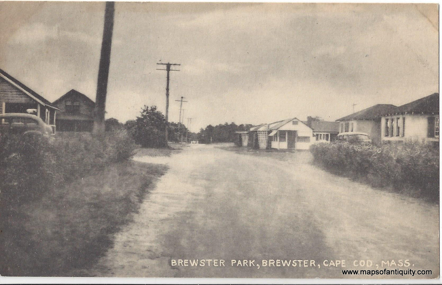 Genuine-Antique-Post-Card-Brewster-Park-Brewster-Cape-Cod-Mass-Antique-Postcard-1930-1940-E-D-West-Co--Maps-Of-Antiquity