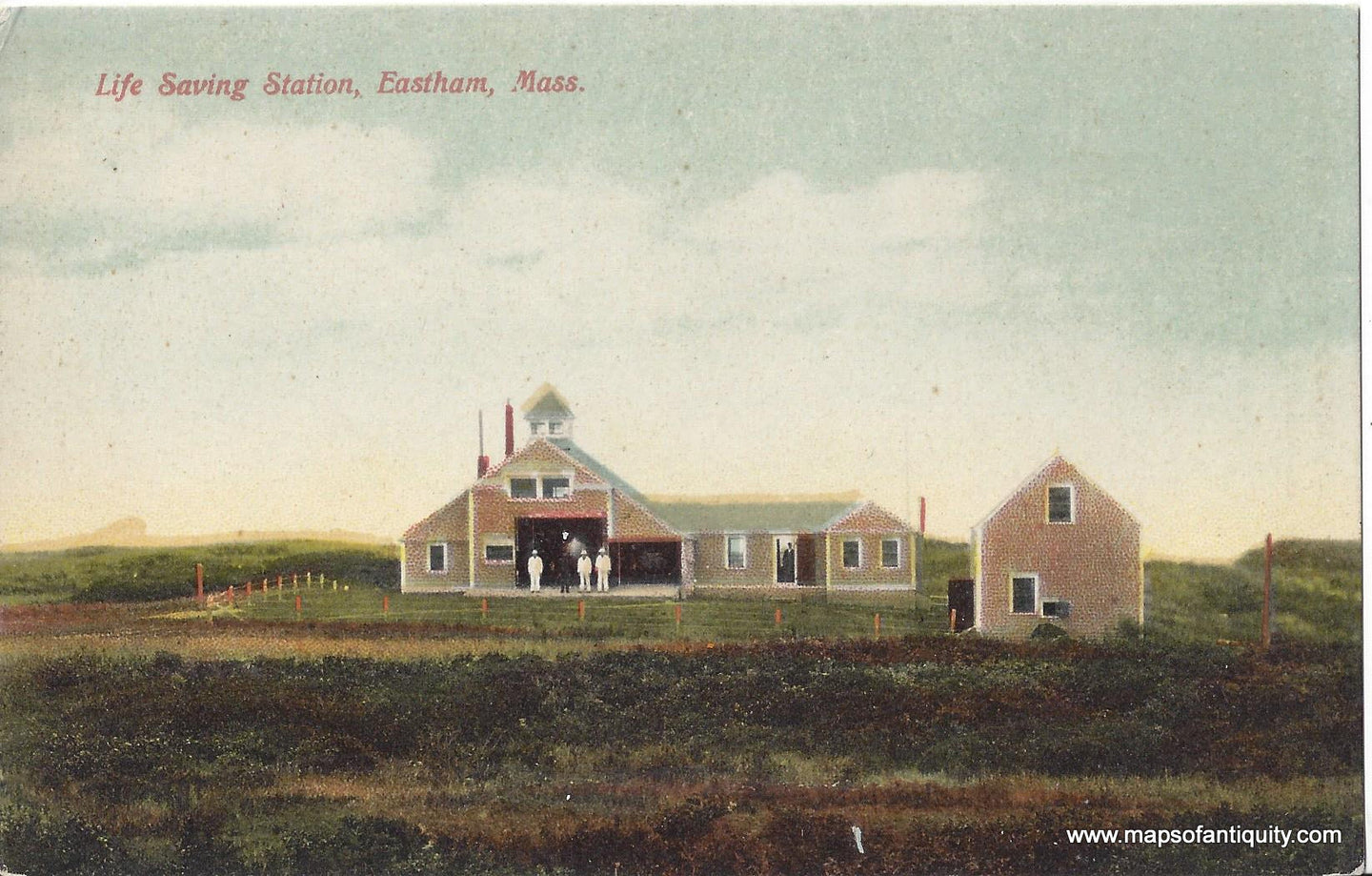 Genuine-Antique-Post-Card-Life-Saving-Station-Eastham-Mass-Antique-Postcard-1907-1914-Metropolitan-News-Maps-Of-Antiquity