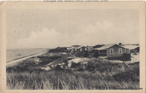 Genuine-Antique-Post-Card-Cottages-and-Beach-North-Eastham-Mass-Antique-Postcard-1915-1930-Dickerman-Son-Maps-Of-Antiquity